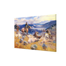 Charles M. Russell's Loops and Swift Horses (1916) Stretched Canvas Prints