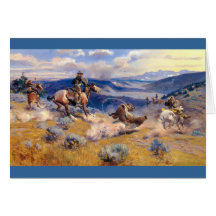 Charles M. Russell's Loops and Swift Horses (1916) Greeting Card