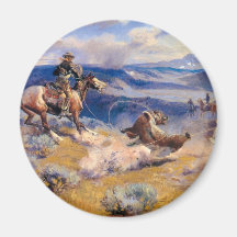 Charles M. Russell's Loops and Swift Horses (1916) Fridge Magnet