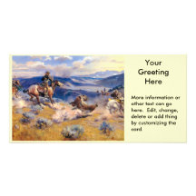 Charles M. Russell's Loops and Swift Horses (1916) Customized Photo Card