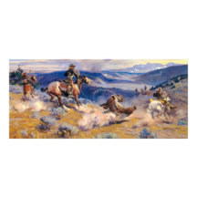Charles M. Russell's Loops and Swift Horses (1916) Rack Card Design