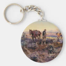 Charles M. Russell's Paying the Fiddler (1919) Keychains