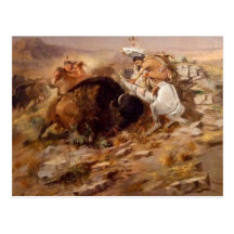 Charles Marion Russell - Buffalo Hunt Post Card