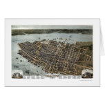 Charleston, SC Panoramic Map - 1872 Greeting Card