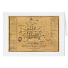 Charleston SC Street Map 1788 Greeting Card