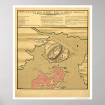 Charlestown Battle Map - 1775 Posters