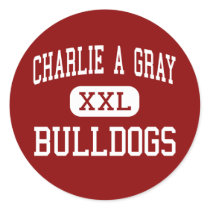 Charlie A Grey - Bulldogs - Middle - Moultrie Round Sticker