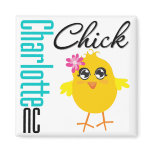 Charlotte NC Chick Fridge Magnets