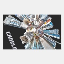 CHARLOTTE NORTH CAROLINA RECTANGULAR STICKERS