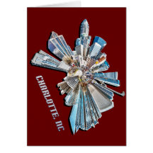 charlotte skyline greeting card