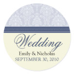 Charming Damask Wedding Invitation Seal (navy)
