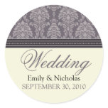 Charming Damask Wedding Invitation Seal (plum)