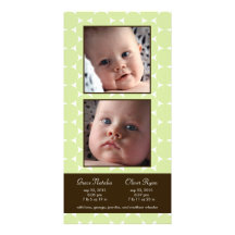Charming Dots Twins Birth Announcement Photo Cards