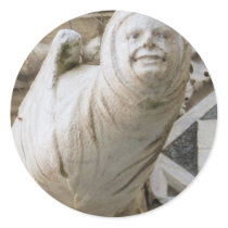 Charming Gargoyle on Medieval Buildings Round Stickers