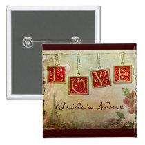 Charming old fashioned bridal pin buttons