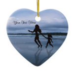 Charming Silhouette Mother & Daughter at the Beach