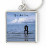 Charming Silhouette of Husband & Wife at the Beach Key Chains