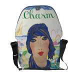 Charming Vintage Art Deco Lady Messenger Bags