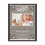 Charming Vintage Baby Birth Announcement (slate)