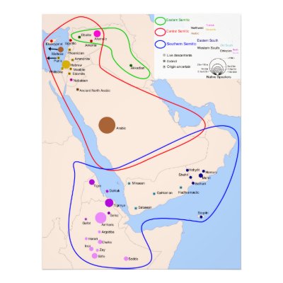 Chart of the Distribution of Semitic Languages Photograph by wallarts