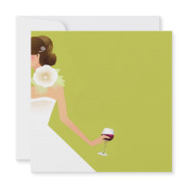 Chartreuse Bridal shower wine invitations