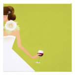 Chartreuse Bridal shower wine invitations