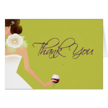 Chartreuse Bridal shower wine Thank you Greeting Card