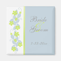 Chartreuse Flowers Save the Date Magnet