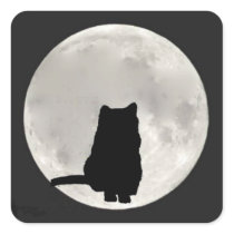 Chartreux Cat Full Moon Square Sticker