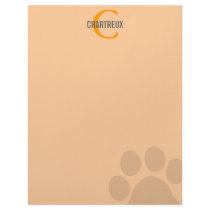 Chartreux Cat Monogram Design