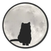 Chartreux Full Moon Round Stickers