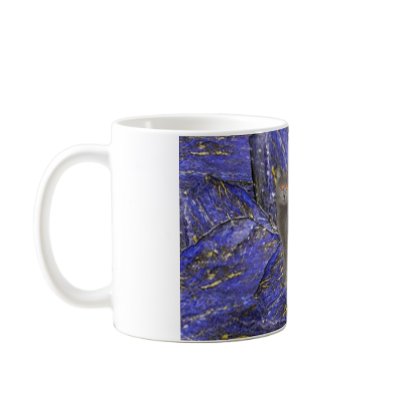 Chartreux on Bluestone (white) Coffee Mugs by HappyBlueCat