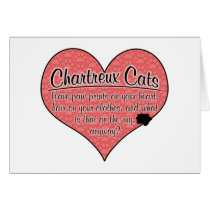 Chartreux Paw Prints Cat Humour Greeting Card