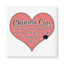 Chartreux Paw Prints Cat Humour Fridge Magnet