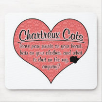 Chartreux Paw Prints Cat Humour Mousepads