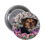 Chase in Flowers Button