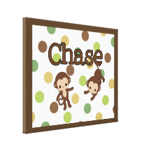 CHASE Personalized Monkey Wall Art Name Canvas Canvas Print