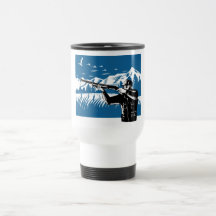 chasse de chasseur d'oiseau de canard visant le fu tasse à café