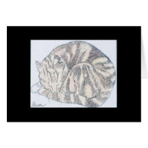 chat courbé cartes de vœux