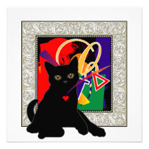 Chat d'amour carton d'invitation