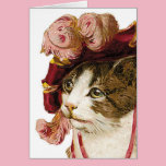 Chat dans le chapeau victorien cartes