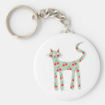 Chat de cerise porte-clé