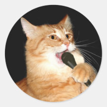 Chat de chant autocollant rond