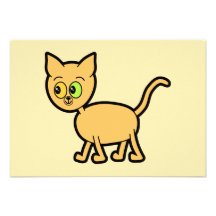 Chat de gingembre avec les yeux impairs invitations personnalisables