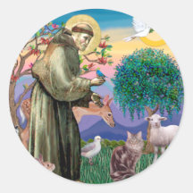 Chat de ragondin du Maine - St Francis Adhésif Rond