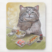 Chat de sushi - Udon Mousepad de Tempura Tapis De Souris