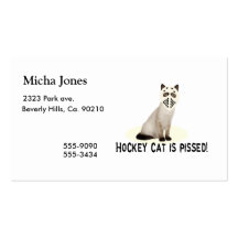 Chat d'hockey pissé cartes de visite professionnelles