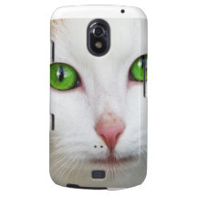 Chat domestique avec la fourrure féline de blanc d étui samsung galaxy nexus