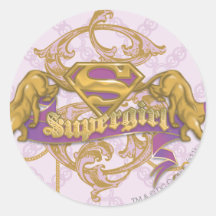 Chat d'or 3 de Supergirl Adhésifs Ronds