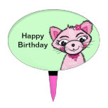 Chat doux rose - sélection de gâteau pique à gâteau